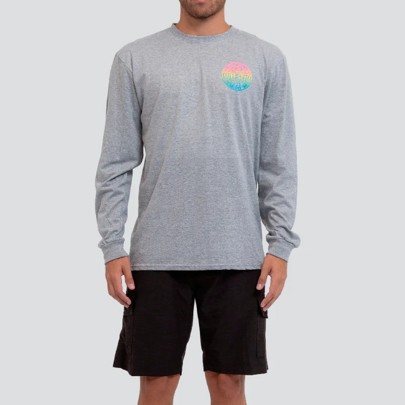 Circle Palm Long Sleeve T-Shirt Fashionable Trendy Casual