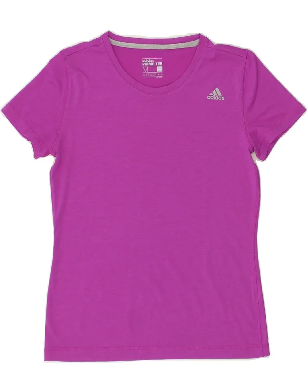 ADIDAS Womens T-Shirt Top UK 12 Medium Purple Elasticated Padded Insulated