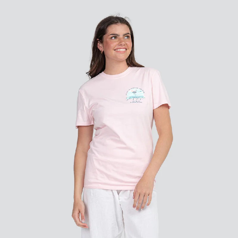 Pastel Flamingo Basic T-Shirt Denim Fabric Leather Fabric Suede Fabric
