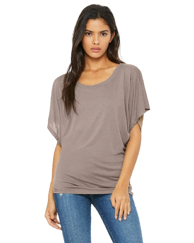 Bella + Canvas Ladies' Flowy Draped Sleeve Dolman T-Shirt Fashionable Trendy Casual