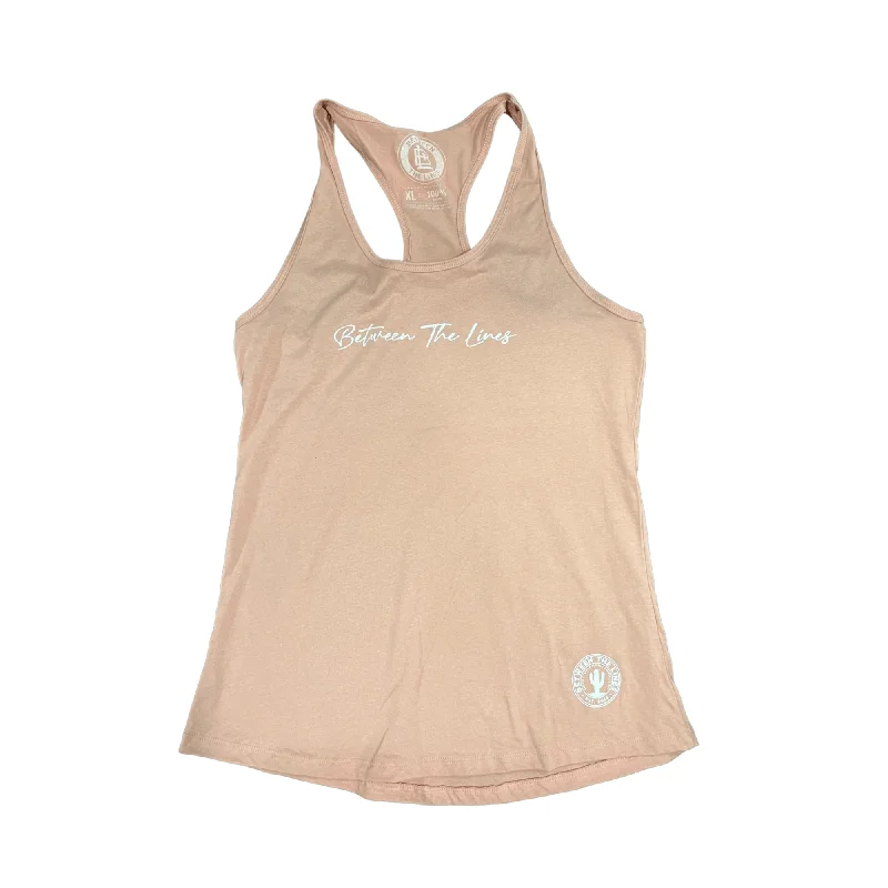 Between The Lines Racerback Womens T-Shirt Silk Blend Satin Velvet