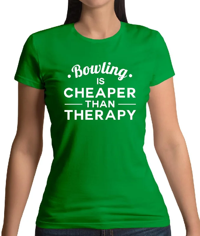 Bowling Is Cheaper Than Therapy Womens T-Shirt Lace Blend Ribbed Blend Corduroy Blend Bowling Is Cheaper Than Therapy Womens T-Shirt Lace Blend Ribbed Blend Corduroy Blend