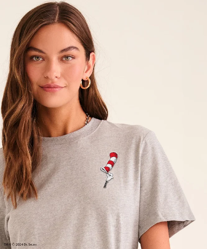 Cat in the Hat Tee Houndstooth Herringbone Solid