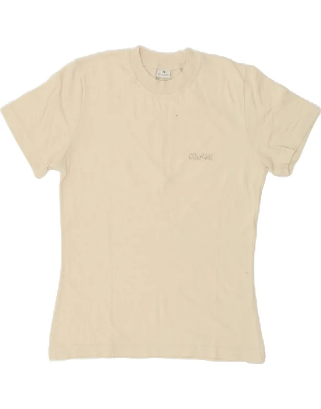 COLMAR Womens T-Shirt Top IT 42 Medium Beige Cotton Handmade Hand-knitted Hand-woven COLMAR Womens T-Shirt Top IT 42 Medium Beige Cotton Handmade Hand-knitted Hand-woven