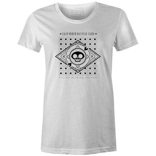 Easy Rider Badge Tee Womens Collared T-Shirt Boat Neck A-Line