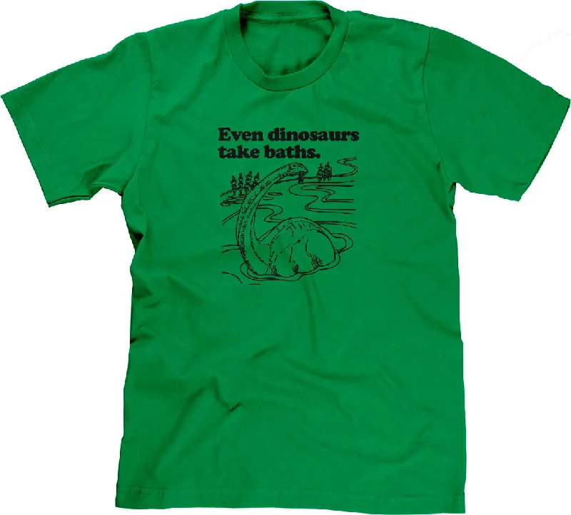 Even Dinosaurs Take Baths T-Shirt Striped Floral Plaid