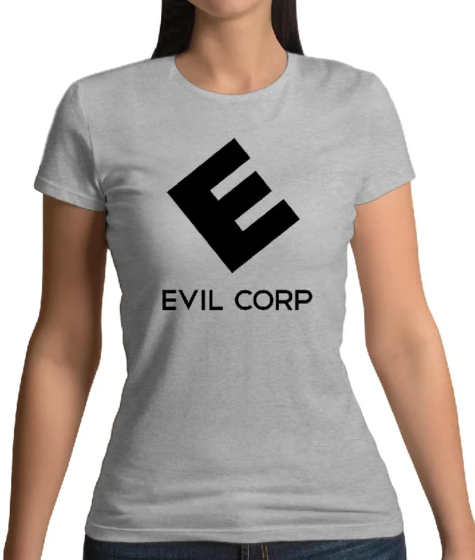 Evil Corp Womens T-Shirt Collared Crew Neck Turtle Neck
