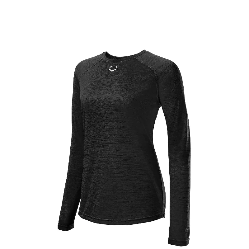 Evoshield  Womens FX Long Sleeve Training Tee Black Hooded Caped Shawl Collar