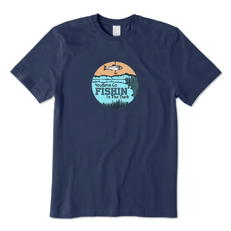 Go Fishing in The Dark T-Shirt Ribbed Striped Patterned
