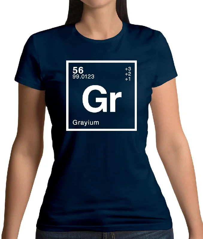 Gray - Periodic Element Womens T-Shirt Satin Blend Silk Blend Wool Blend