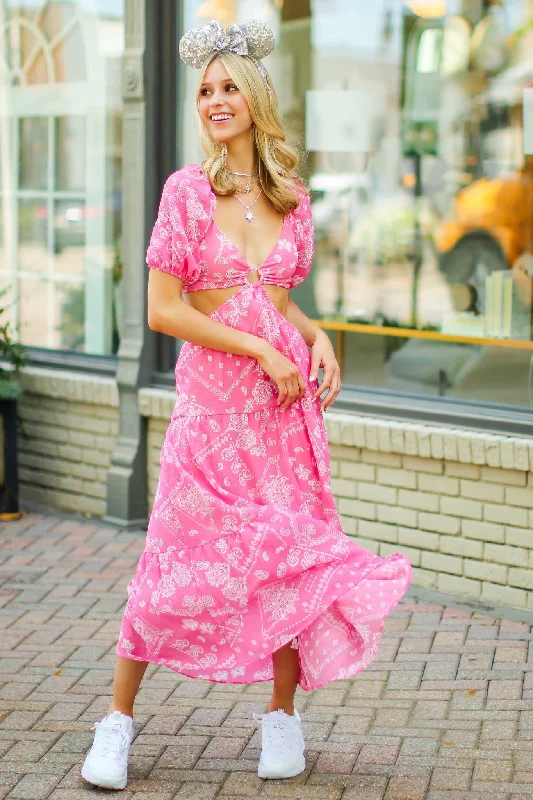 Happy Memories Paisley Cutout Maxi Dress - FINAL SALE