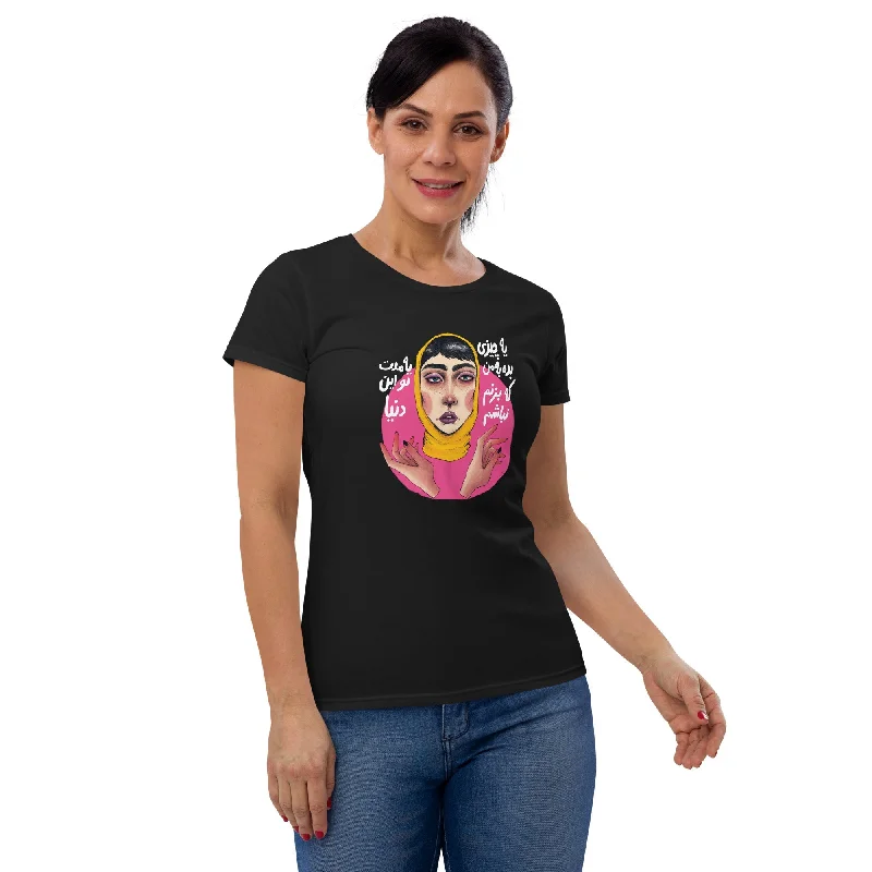 HER STORY Women's T-Shirt Hooded Caped Shawl Collar
