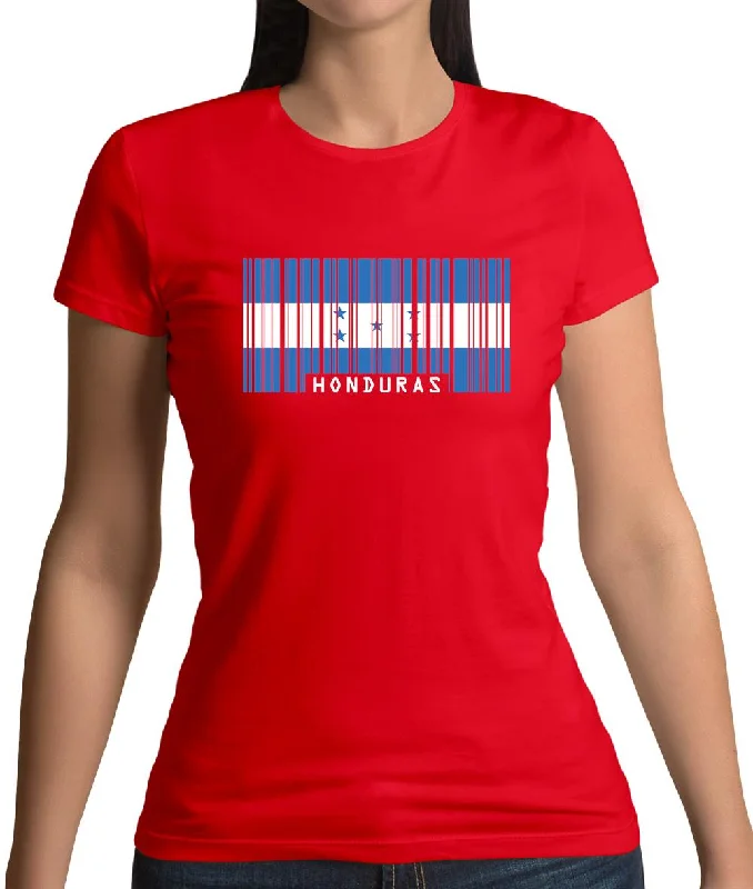 Honduras Barcode Style Flag Womens T-Shirt Satin Fabric Silk Fabric Chiffon Fabric