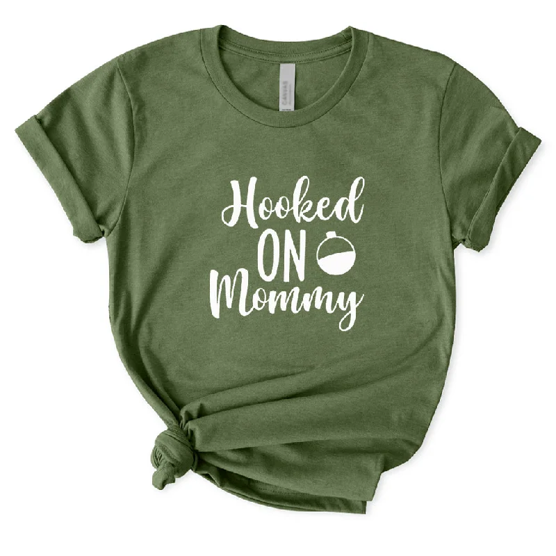 Hooked on Mommy T-Shirt for Women Print Jacquard Patchwork