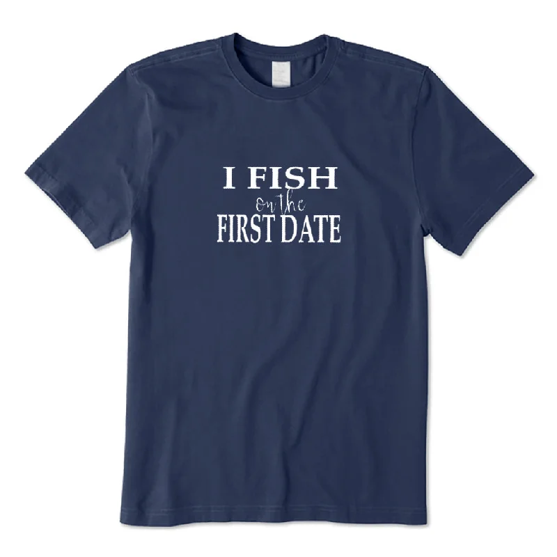 I Fish on The First Date T-Shirt Sequined Glittery Shiny
