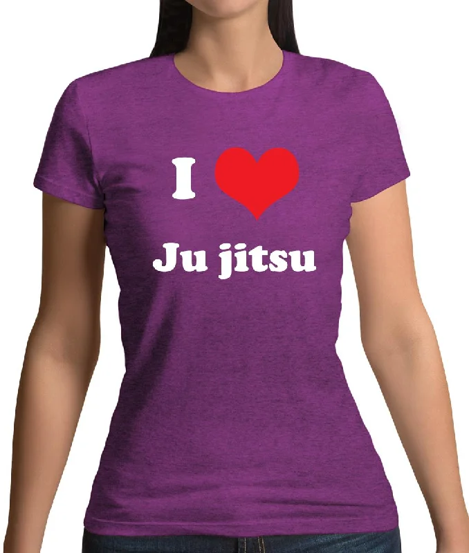 I Love Jujitsu Womens T-Shirt Print Jacquard Patchwork