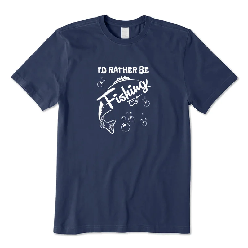 I'd Rather Be Fishing T-Shirt Striped Floral Plaid