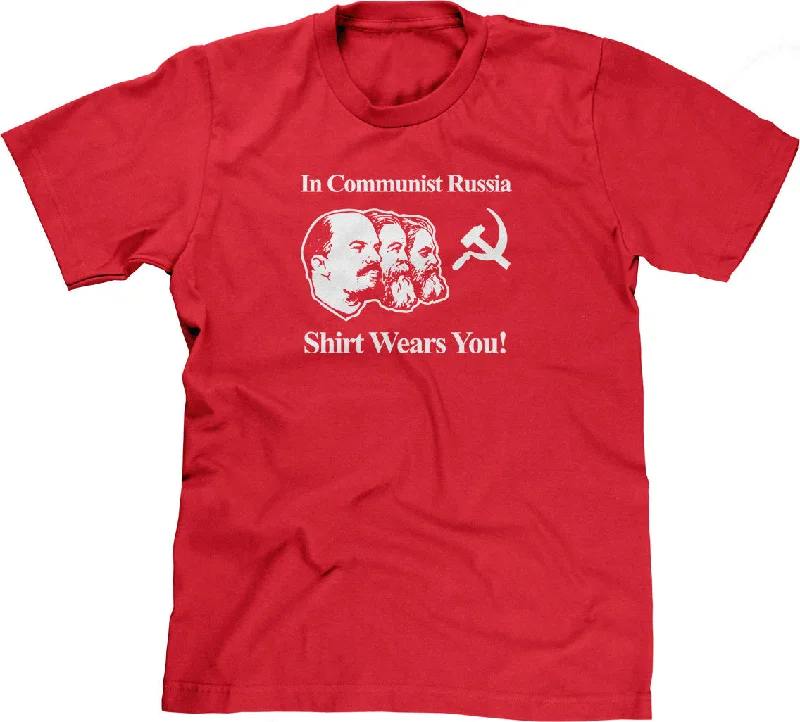 In Communist Russia Shirt Wears You T-Shirt Beaded Sequined Faux Fur