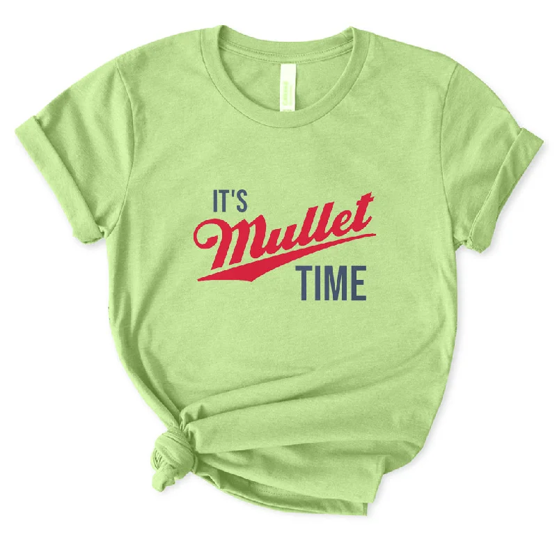 It's Mullet Time T-Shirt for Women Faux Fur Fabric Real Fur Fabric Shearling Fabric