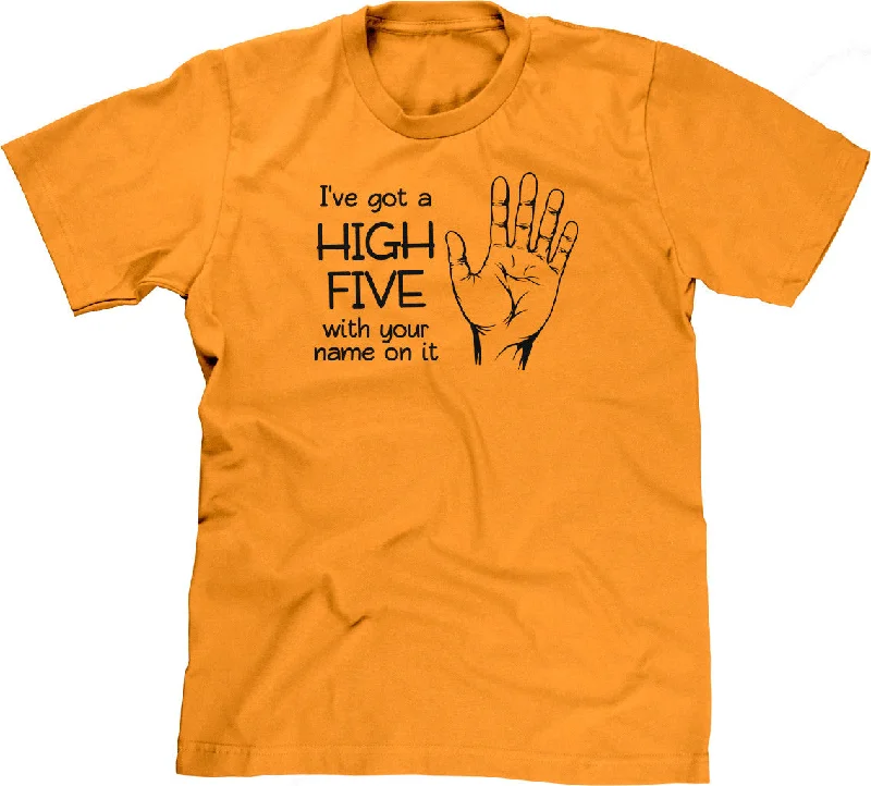 I've Got A High Five With Your Name On It T-Shirt Print Jacquard Patchwork
