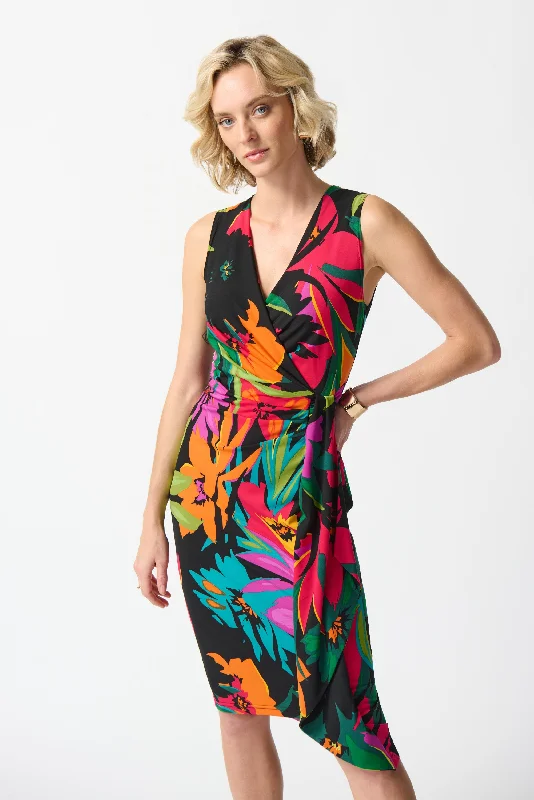 J.R 242012 Tropical Print Wrap Dress