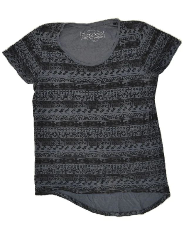 JACK & JONES Womens T-Shirt Top UK 14 Medium Navy Blue Fair Isle Cotton Satin Blend Silk Blend Wool Blend JACK & JONES Womens T-Shirt Top UK 14 Medium Navy Blue Fair Isle Cotton Satin Blend Silk Blend Wool Blend