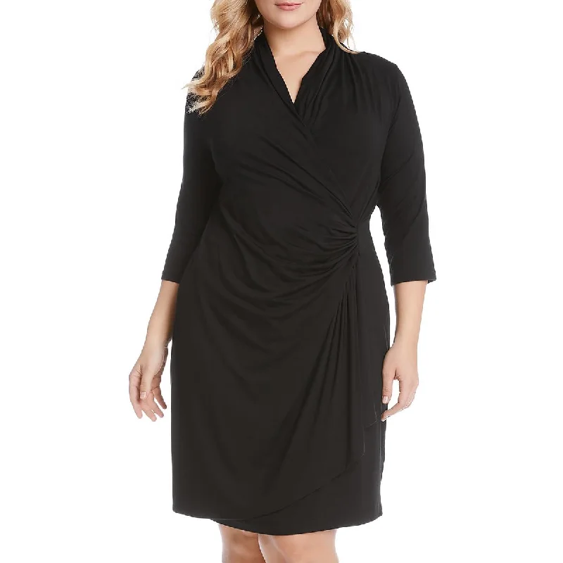 Karen Kane Womens Plus Jersey Wrap Dress