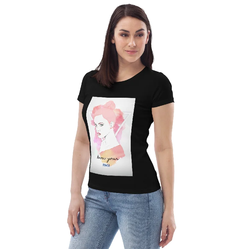 KNOW YOUR POWER Women's Eco Tee Houndstooth Herringbone Solid