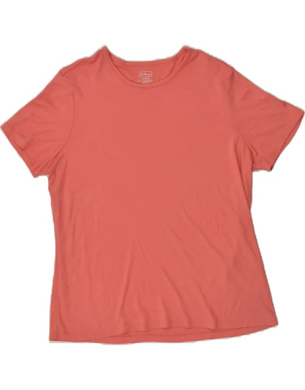 L.L.BEAN Womens T-Shirt Top UK 18 XL Pink Cotton Chenille Fabric Brocade Fabric Lace Fabric L.L.BEAN Womens T-Shirt Top UK 18 XL Pink Cotton Chenille Fabric Brocade Fabric Lace Fabric