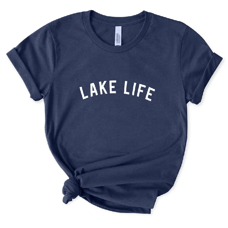 Lake Life T-Shirt for Women Polka Dot Checkered Tartan