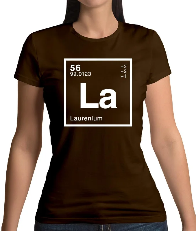 Lauren - Periodic Element Womens T-Shirt Zippered Buttoned Snapped