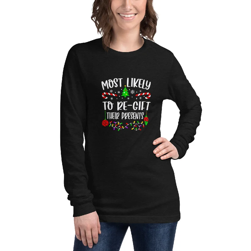 Re-Gift Long Sleeve Tee Embroidered Appliqued Beaded