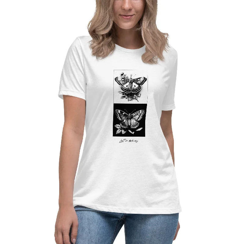 LOST IN DARKNESS Women's T-Shirt Embroidered Appliqued Beaded
