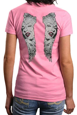 Marilyn Monroe Wings Girls T-Shirt Chenille Brocade Lace