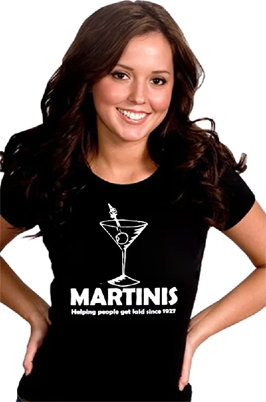 Martinis Since 1927 Girls T-Shirt Chenille Blend Fleece Blend Nylon Blend