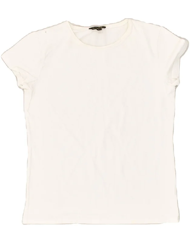 MASSIMO DUTTI Womens T-Shirt Top UK 12 Medium White Cotton Nylon Fabric Polyester Fabric Spandex Fabric MASSIMO DUTTI Womens T-Shirt Top UK 12 Medium White Cotton Nylon Fabric Polyester Fabric Spandex Fabric