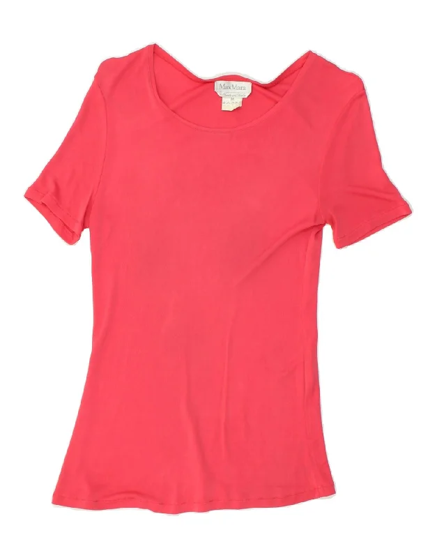 MAX MARA Womens T-Shirt Top UK 12 Medium Pink Rayon Rayon Fabric Velvet Fabric Corduroy Fabric MAX MARA Womens T-Shirt Top UK 12 Medium Pink Rayon Rayon Fabric Velvet Fabric Corduroy Fabric