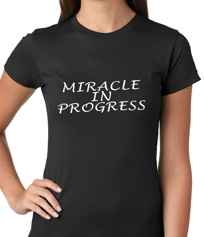 Miracle In Progress Ladies T-shirt Polka Dot Checkered Tartan
