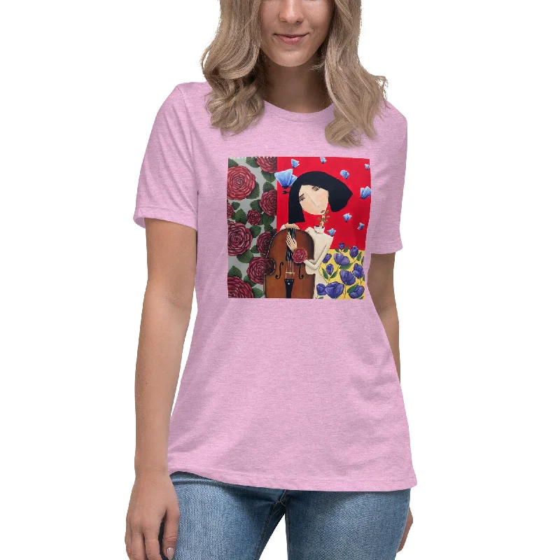MUSICIAN Women's Relaxed T-Shirt Chenille Blend Fleece Blend Nylon Blend