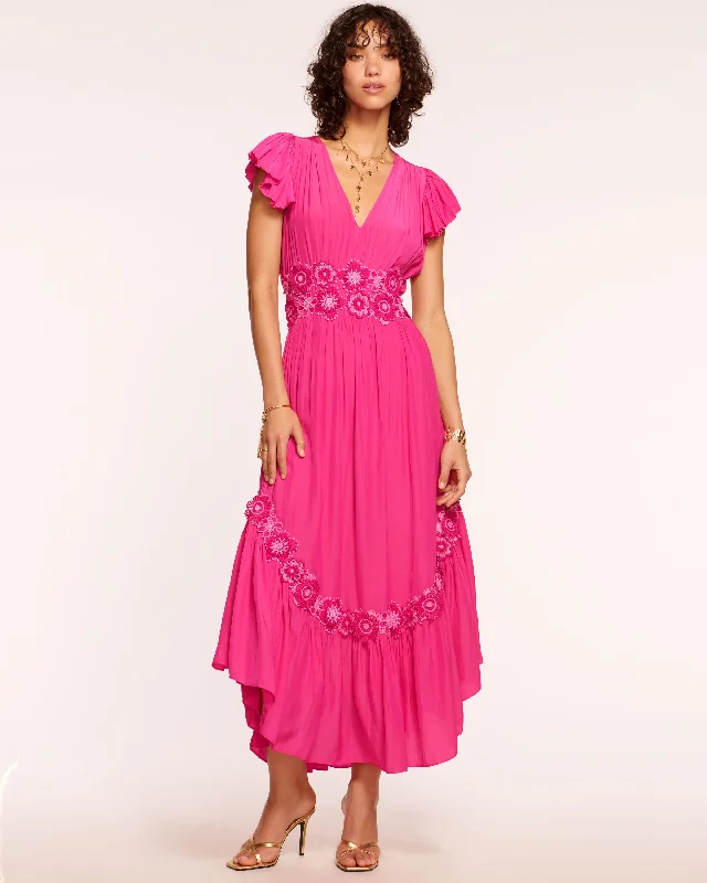 Nancy Embellished Short Sleeve Maxi Dress