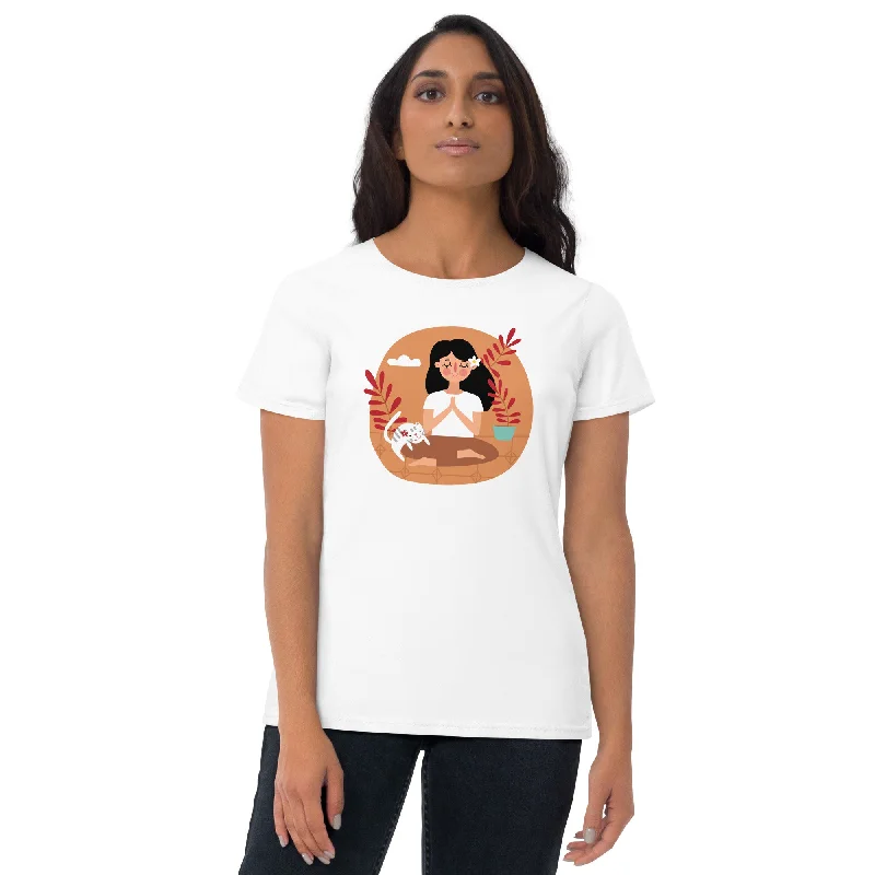 NEVER BE ALONE Women's T-Shirt Wool Fabric Cashmere Fabric Tweed Fabric