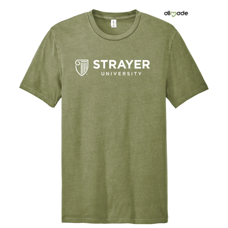 NEW STRAYER Allmade® Unisex Mineral Dye Organic Cotton Tee - Lichen Green Solid Print Embellished NEW STRAYER Allmade® Unisex Mineral Dye Organic Cotton Tee - Lichen Green Solid Print Embellished