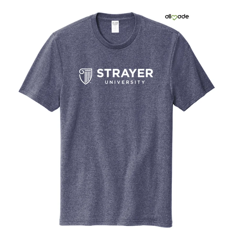 NEW STRAYER Allmade® Unisex Recycled Blend Tee Salvaged Navy Heather Front Pockets Side Pockets Patch Pockets NEW STRAYER Allmade® Unisex Recycled Blend Tee Salvaged Navy Heather Front Pockets Side Pockets Patch Pockets