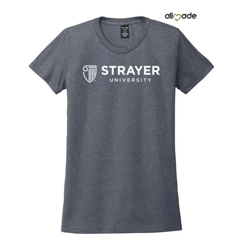 NEW STRAYER Allmade® Women’s Tri-Blend Tee - Rebel Blue Thin T-Shirt Open Front Quick Dry NEW STRAYER Allmade® Women’s Tri-Blend Tee - Rebel Blue Thin T-Shirt Open Front Quick Dry