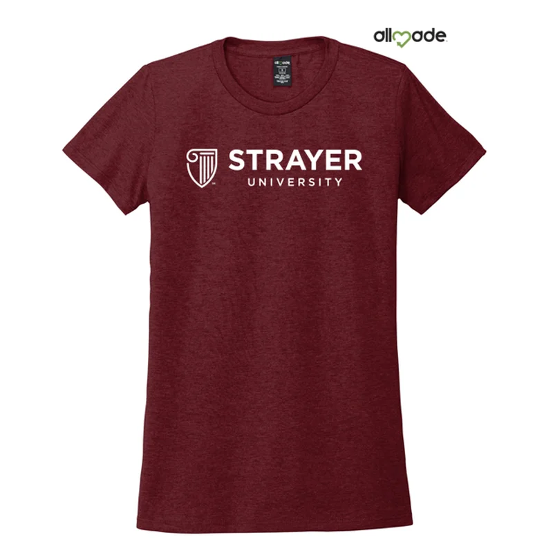 NEW STRAYER Allmade® Women’s Tri-Blend Tee - Vino Red Plaid T-Shirt Polka Dot Checkered NEW STRAYER Allmade® Women’s Tri-Blend Tee - Vino Red Plaid T-Shirt Polka Dot Checkered