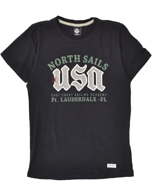 NORTH SAILS Womens T-Shirt Top UK 10 Small Navy Blue Cotton Chenille Blend Fleece Blend Nylon Blend NORTH SAILS Womens T-Shirt Top UK 10 Small Navy Blue Cotton Chenille Blend Fleece Blend Nylon Blend