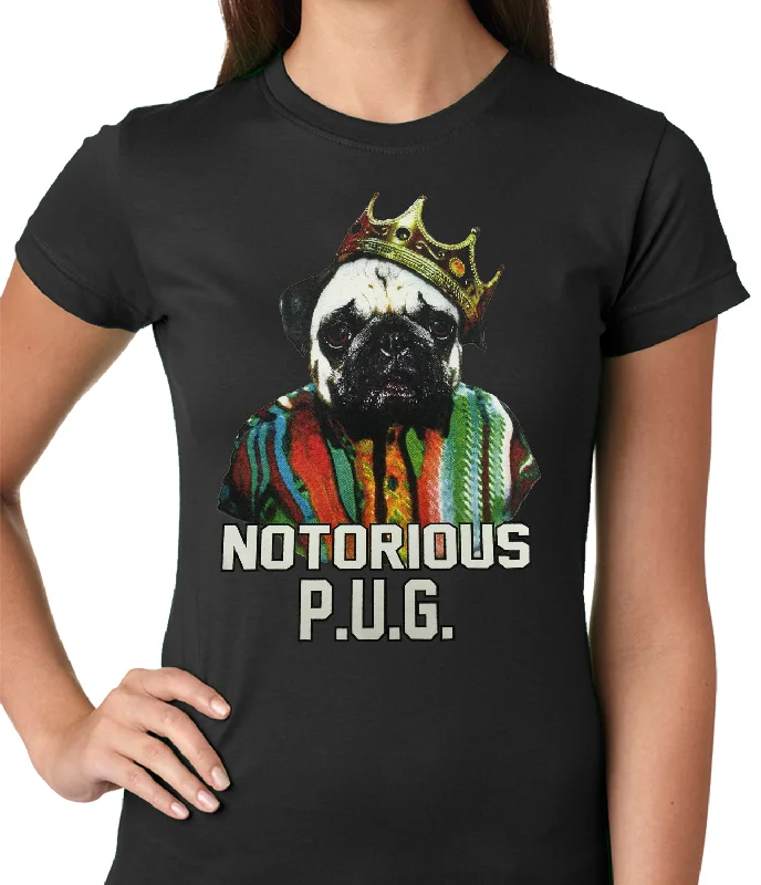Notorious Pug Life Ladies T-shirt Asymmetrical Pockets Print