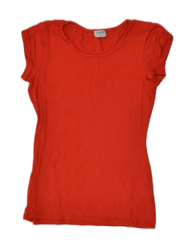OASIS Womens T-Shirt Top UK 10 Small Red Viscose Chenille Fabric Brocade Fabric Lace Fabric OASIS Womens T-Shirt Top UK 10 Small Red Viscose Chenille Fabric Brocade Fabric Lace Fabric