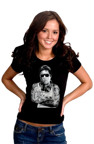 Original Cuban Gangster Girl's T-Shirt Satin Fabric Silk Fabric Chiffon Fabric
