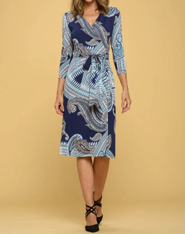 Paisley Wrap Dress in Paisley Print